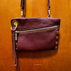 Hammitt Burgundy Crossbody Bag with Gold Accents